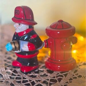 Fireman & Fire Hydrant Salt and Pepper Shakers